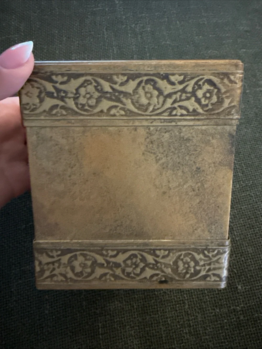Square Metal Tissue Box Cover in Aged Bronze Finish
